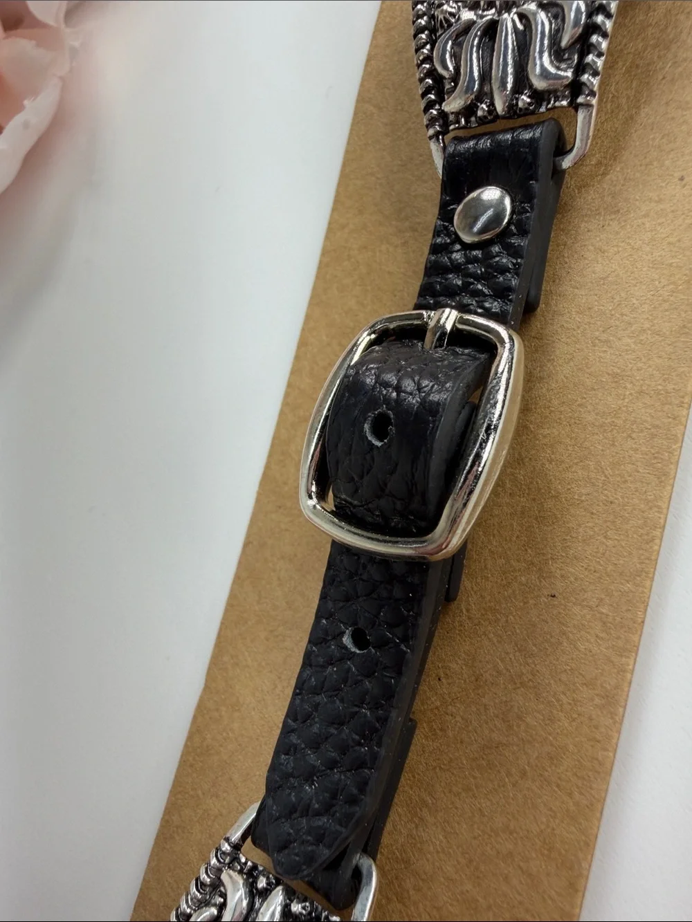 Turquoise Concho Leather Watch Band - Fits 38mm-41mm